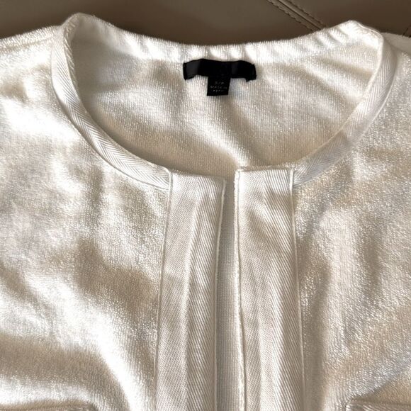 ATM Anthony Thomas Melilla Woman’s White Terry Open Front Jacket. Size Small. - Picture 2 of 6